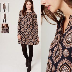 LOFT Drop Waist Medallion Print Dress